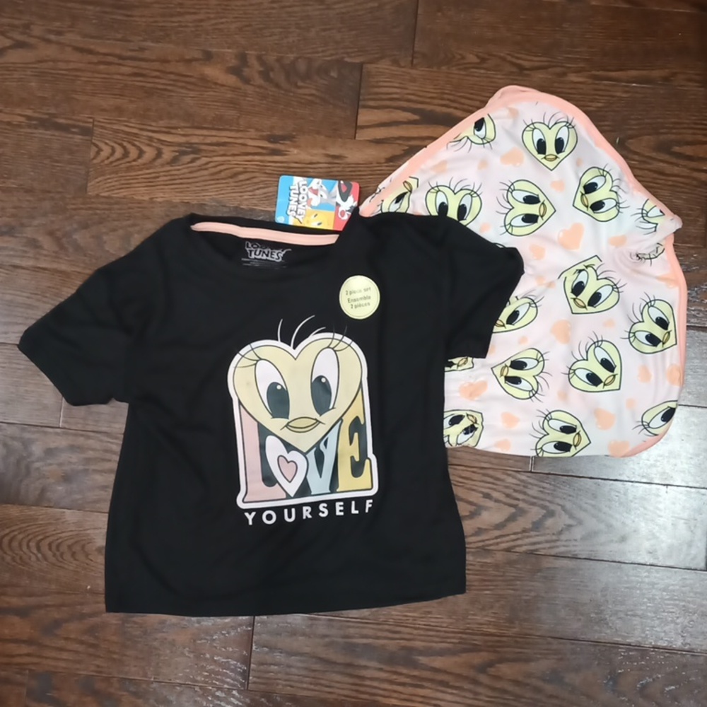 Looney Tunes Girls Shorts Set 2 piece Tweety M 10/12